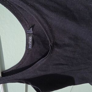 Boohoo Black Ribbed Crop Top